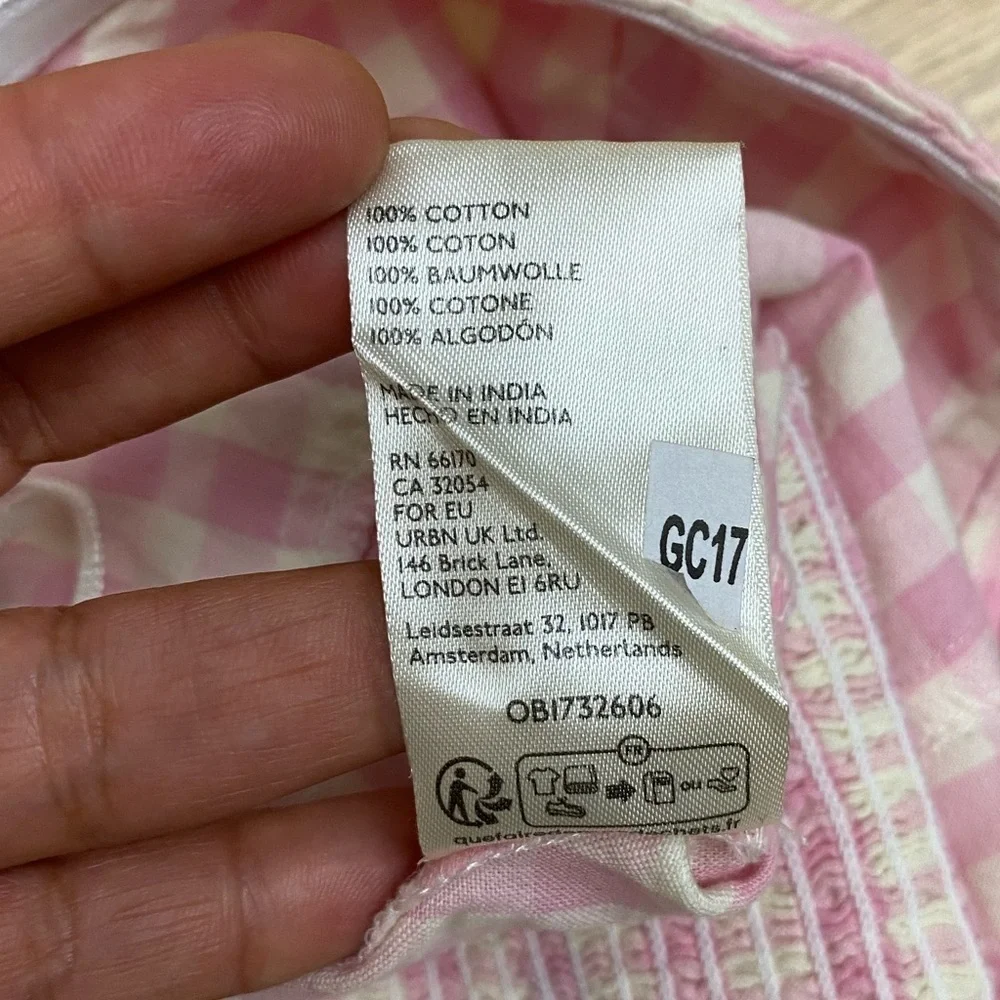 NWOT Free People Leilani Gingham Tube Top